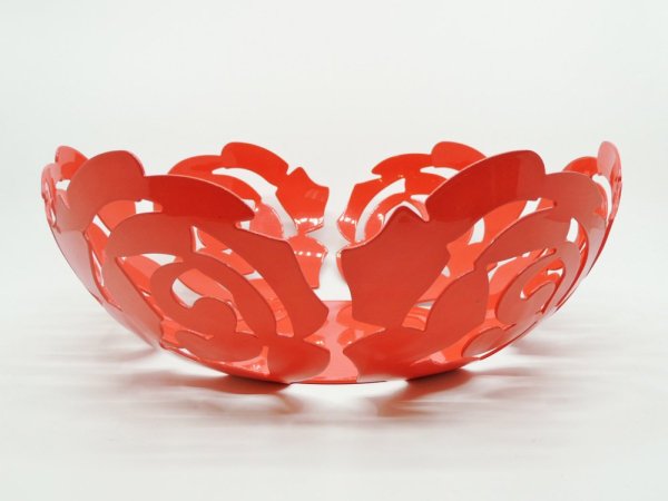 アレッシー ALESSI ラ・ローザ LA ROSA フルーツホルダー スチール製 ボウル Lサイズ LPWK Emma Silvestris レッドオレンジ ●