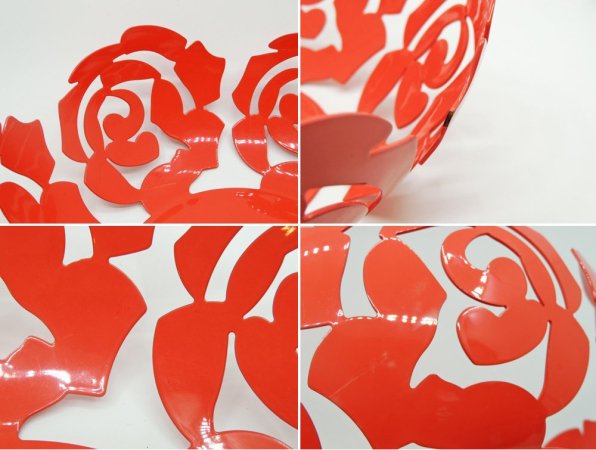 アレッシー ALESSI ラ・ローザ LA ROSA フルーツホルダー スチール製 ボウル Lサイズ LPWK Emma Silvestris レッドオレンジ ●