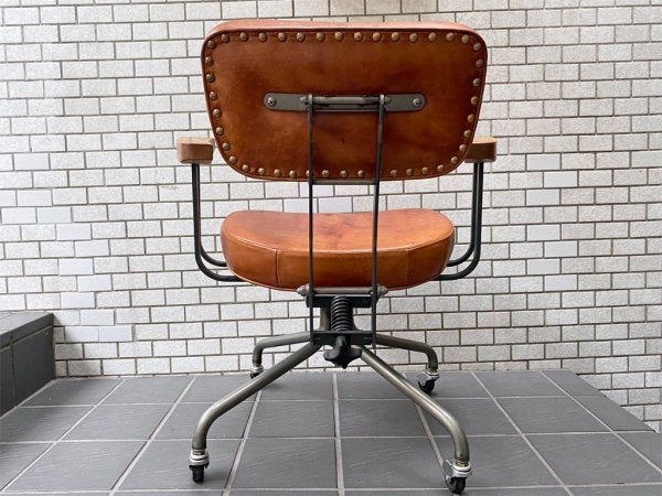 トラックファニチャー TRUCK FURNITURE デスクワークチェア DESKWORK CHAIR 本革 スチールフレーム キャスター付き ■