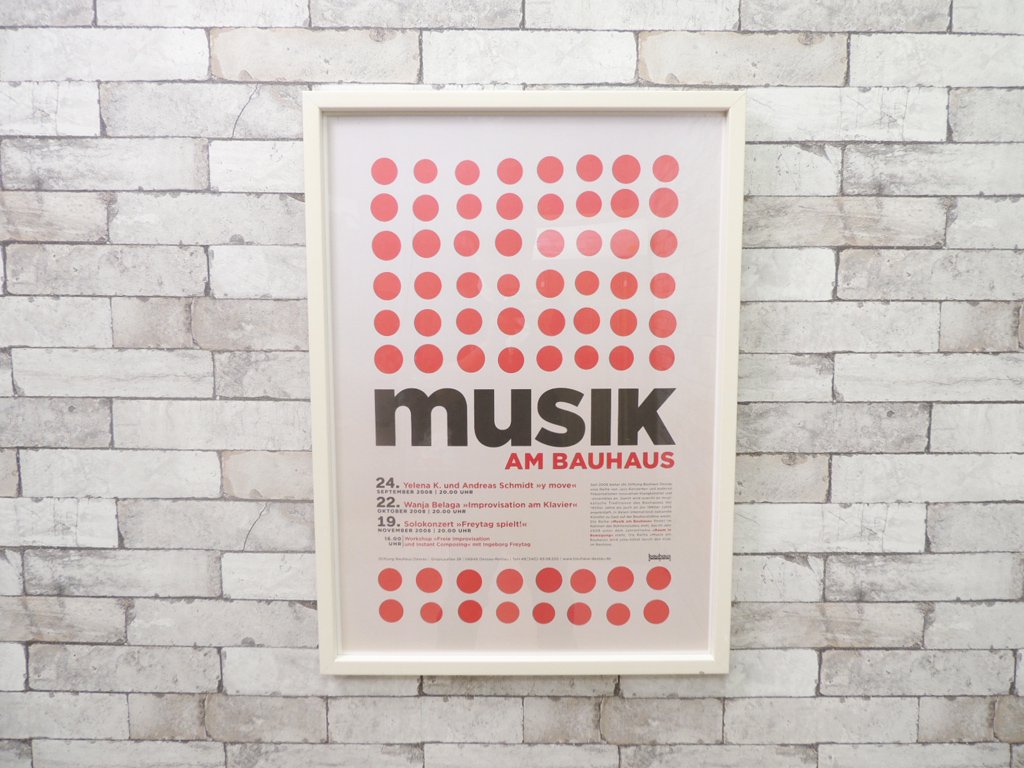 バウハウス Bauhaus ムジーク (ミュージック) Musik am Bauhaus2 額付 グラフィック アートポスター 2008年 音楽 ミッドセンチュリー モダニズム ●