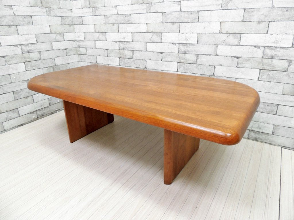 IDC 大塚家具 チーク材 無垢集成材 ローテーブル センターテーブル ミッドセンチュリー  ●