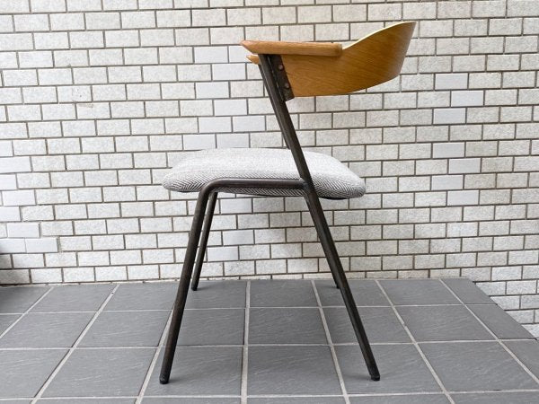 アデペシュ a.depeche ダニス danis ショートアームチェア short arm chair ダイニングチェア へリンボーンチャコールグレー スチールフレーム ブルックリンスタイル A ■