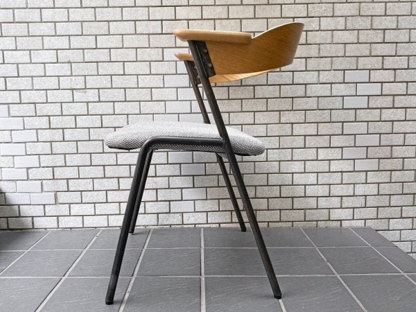 アデペシュ a.depeche ダニス danis ショートアームチェア short arm chair ダイニングチェア へリンボーンチャコールグレー スチールフレーム ブルックリンスタイル B ■