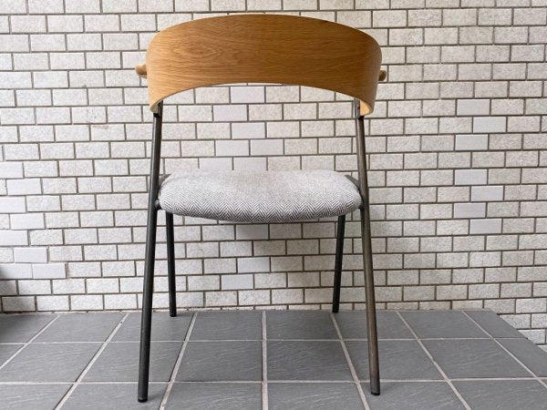 アデペシュ a.depeche ダニス danis ショートアームチェア short arm chair ダイニングチェア へリンボーンチャコールグレー スチールフレーム ブルックリンスタイル B ■