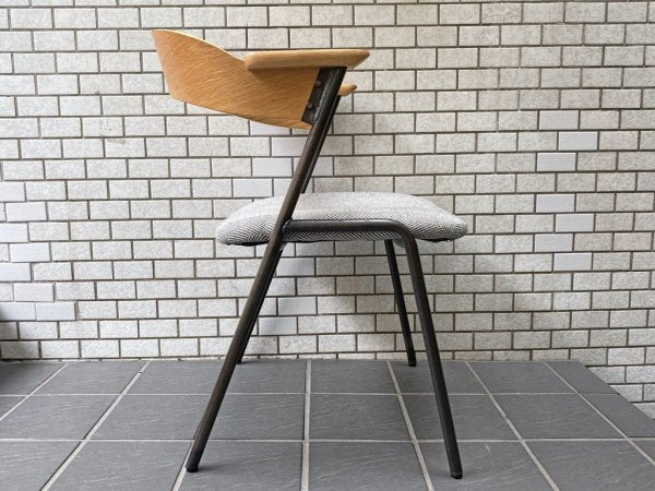 アデペシュ a.depeche ダニス danis ショートアームチェア short arm chair ダイニングチェア へリンボーンチャコールグレー スチールフレーム ブルックリンスタイル B ■