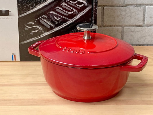 ストウブ staub ワナベ Wa-NABE Sサイズ チェリー色 キャセロール 両手鍋 IH対応 フランス製 ■