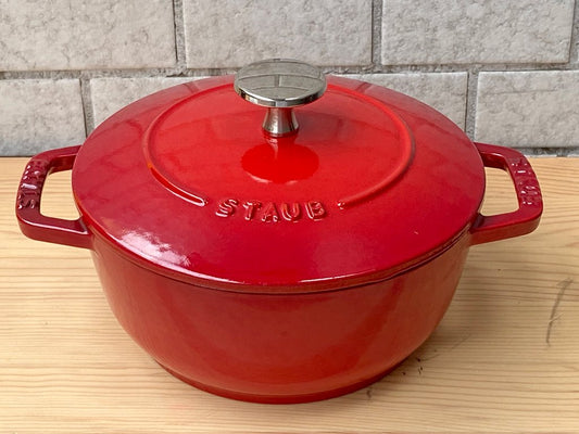 ストウブ staub ワナベ Wa-NABE Sサイズ チェリー色 キャセロール 両手鍋 IH対応 フランス製 ■