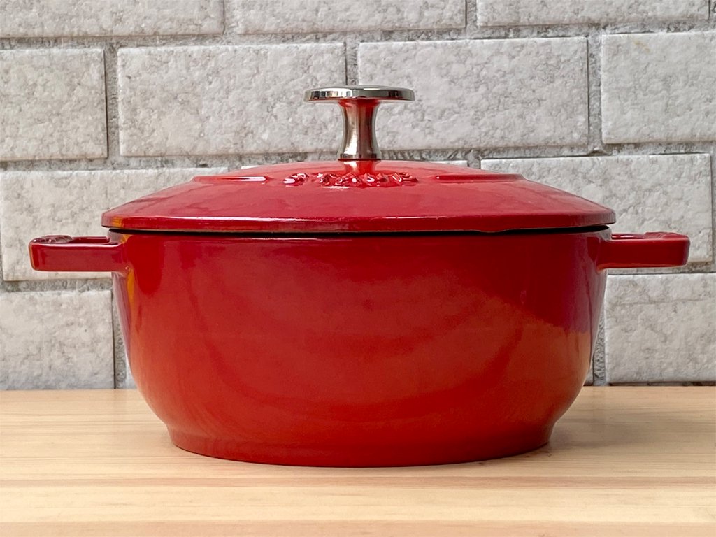 ストウブ staub ワナベ Wa-NABE Sサイズ チェリー色 キャセロール 両手鍋 IH対応 フランス製 ■