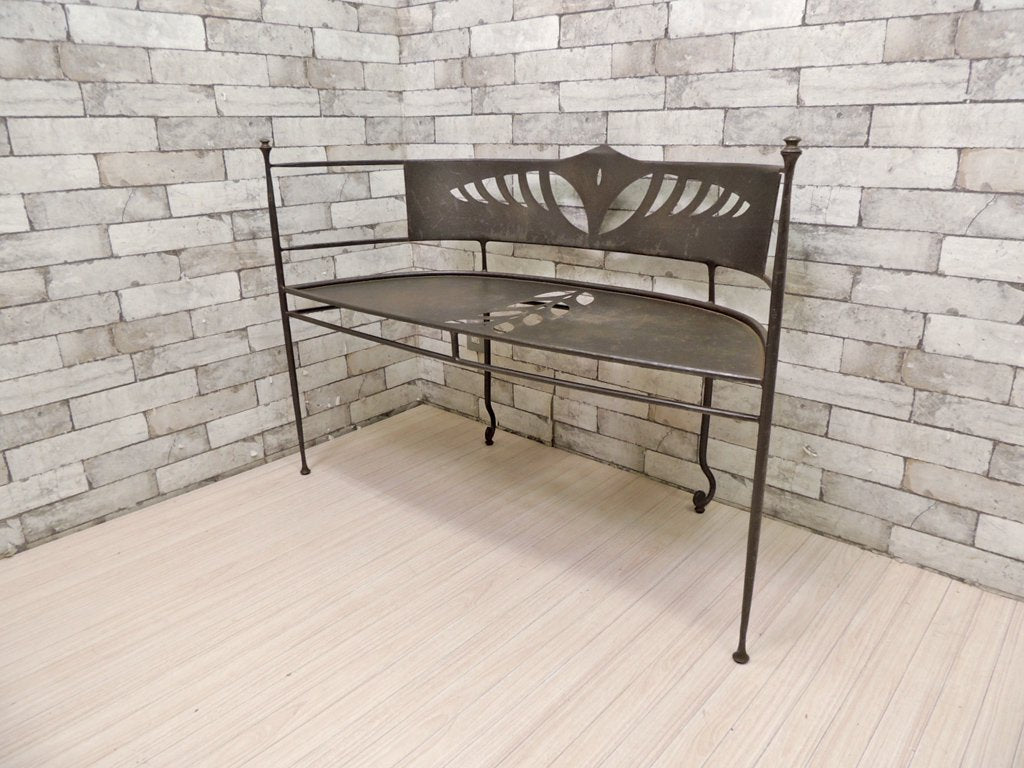 アンティークスタイル Antique Style アイアンベンチ IRON BENCH ガーデンチェア 鋳鉄 ブラック ●