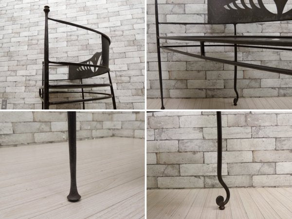 アンティークスタイル Antique Style アイアンベンチ IRON BENCH ガーデンチェア 鋳鉄 ブラック ●