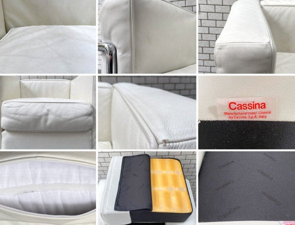 カッシーナ Cassina LC2 ソファ 1シーター ポリエステルパッディング仕様 ル・コルビュジェ グランコンフォール ホワイト×クローム MoMA永久所蔵 ■