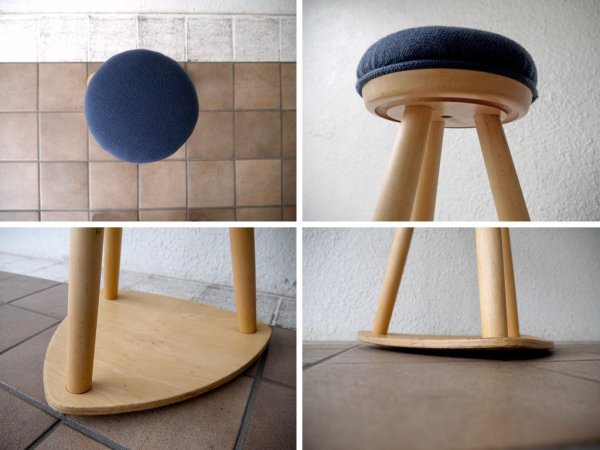 コサイン cosine キッチンスツール Kitchen Stool ブルー 旭川家具 現状品 定価￥41,800- ◇