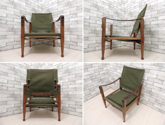 ビンテージ サファリチェア Safari chair オーク材 コーア・クリント Kaare Klint デザイン デンマーク ●