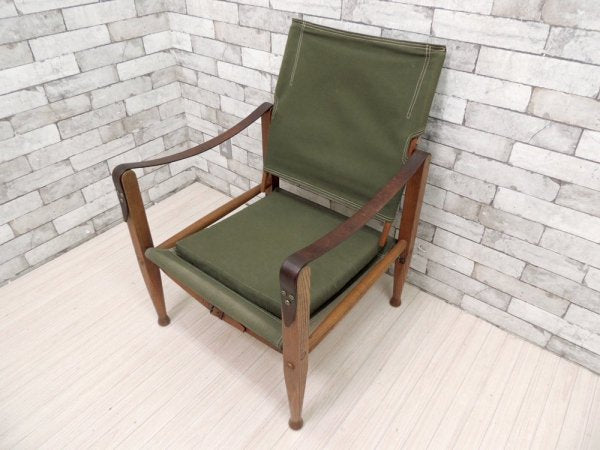 ビンテージ サファリチェア Safari chair オーク材 コーア・クリント Kaare Klint デザイン デンマーク ●