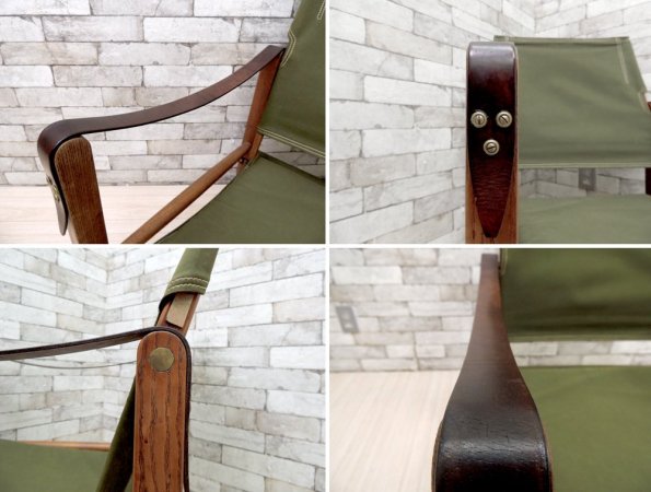 ビンテージ サファリチェア Safari chair オーク材 コーア・クリント Kaare Klint デザイン デンマーク ●