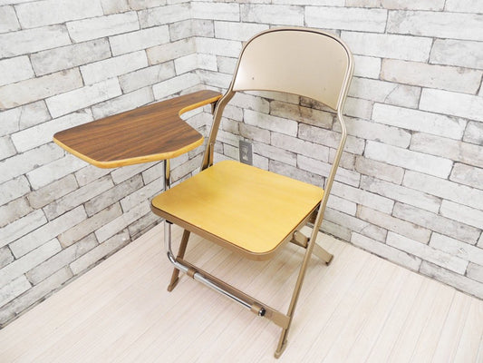 クラリン CLARIN フォールディングチェア FOLDING CHAIR ウッドシート ミニテーブル付 P.F.S.取扱い ●