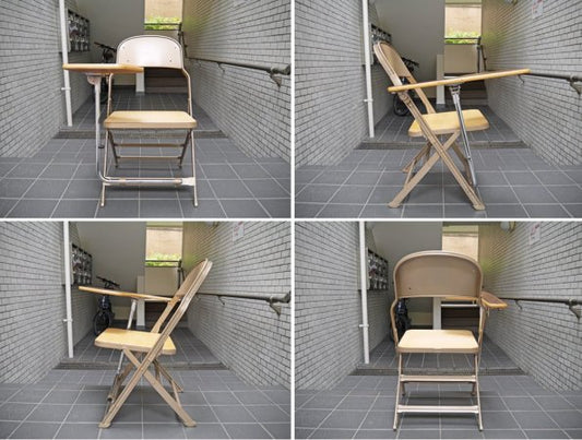 クラリン CLARIN フォールディングチェア with デスク ウッドシート 折り畳み椅子 US 米国 P.F.S 取扱い A ■