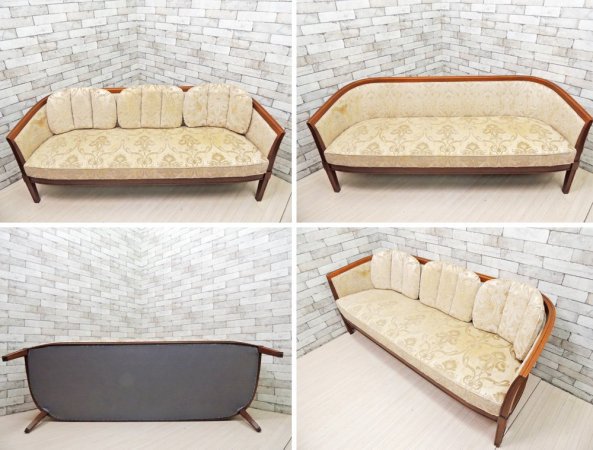 ドレクセル ヘリテイジ DREXEL HERITAGE トライユン TRIUNE アップホルスタリーソファ ベンチ 3人掛け UPHOLSTERY SOFA アメリカ US家具 ●