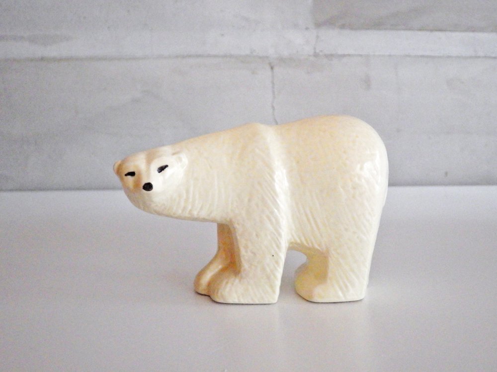 リサラーソン Lisa Larson スカンセン ポーラーベア Skansen Polar bear 復刻 オブジェ 置物 北欧雑貨 小 ♪