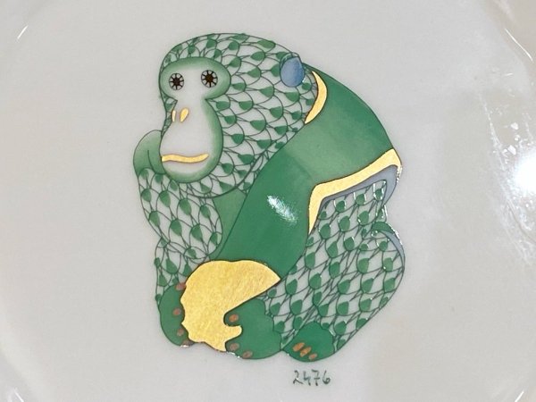 ヘレンド HEREND 干支シリーズ イヤーズプレート 2016年 さる 陶器製 ハンドペイント ハンガリー ■