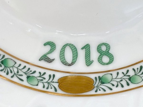 ヘレンド HEREND 干支シリーズ イヤーズプレート 2018年 いぬ 陶器製 ハンドペイント ハンガリー ■