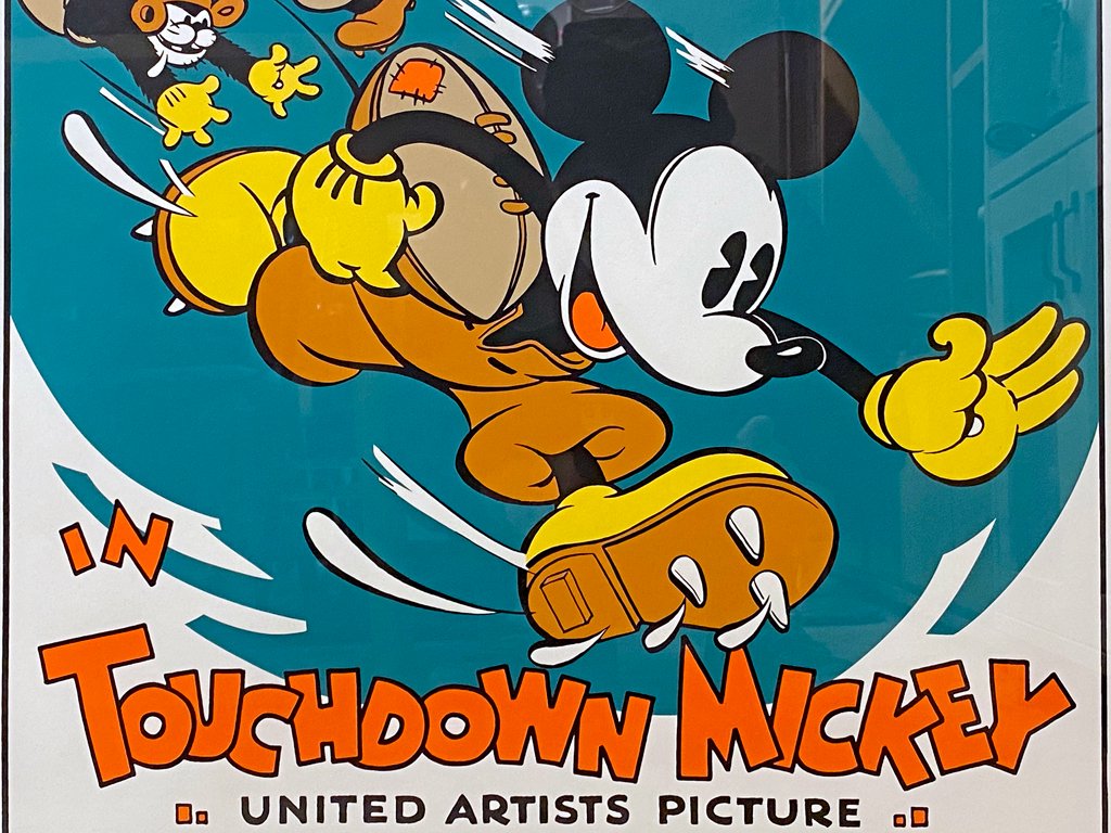 ディズニー Disney ミッキー Mickey タッチダウン TOUCHDOWN MICKEY ポスター 額装 大判 1932年ディズニー映画 ■