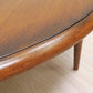 オーク材天板 × イデア IDEA 木製テーブル脚 Wood leg WAL ちゃぶ台 ラウンドローテーブル ダークブラウン リメイク品 ●