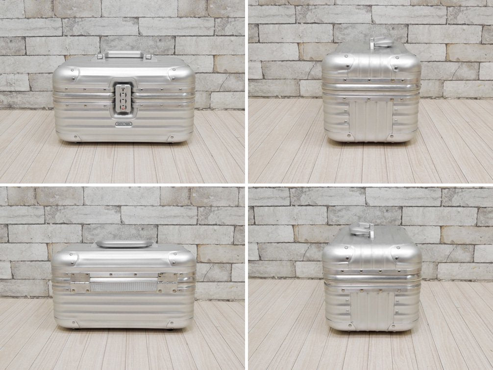 リモワ RIMOWA トパーズ TOPAS ビューティーケース Beauty Case メイクボックス 11L アルミ シルバー 定価: \79,800- 青ロゴ ●