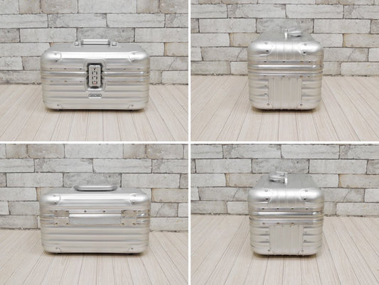 リモワ RIMOWA トパーズ TOPAS ビューティーケース Beauty Case メイクボックス 11L アルミ シルバー 定価: \79,800- 青ロゴ ●