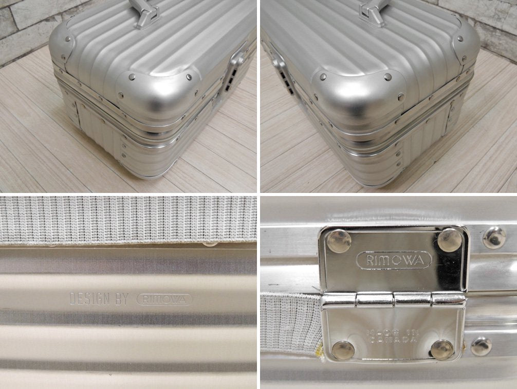 リモワ RIMOWA トパーズ TOPAS ビューティーケース Beauty Case メイクボックス 11L アルミ シルバー 定価: \79,800- 青ロゴ ●