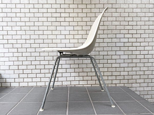 ハーマンミラー Herman Miller サイドシェルチェア 2rdビンテージ FRP パーチメント Hベース ウォールガード  C&R イームズ ■