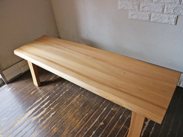 タモ材 ベンチ 無垢材 木製家具 ナチュラル スタイル ◎