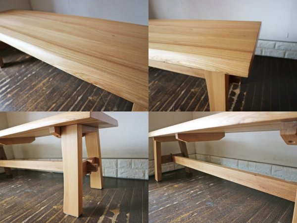 タモ材 ベンチ 無垢材 木製家具 ナチュラル スタイル ◎