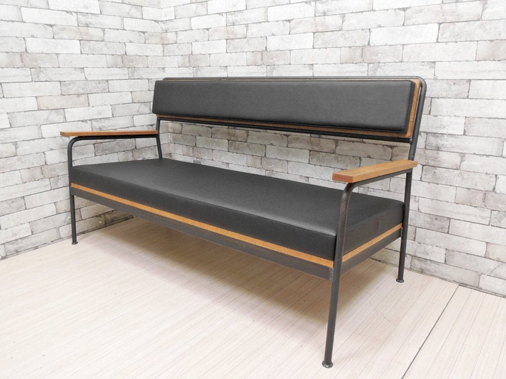 ヒロファニチャー hiro furniture ソファ 004 sofa 004 2シーターソファ ホワイトオーク × アイアン インダストリアル 定価: \173,800- ●