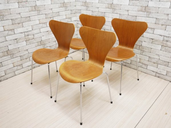 フリッツハンセン Fritz Hansen セブンチェア ナッツナチュラル アルネ・ヤコブセン Arne Jacobsen 廃番カラー デンマーク 北欧家具 A ●