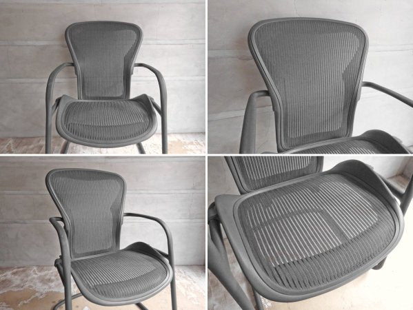 ハーマンミラー Herman Miller アーロン サイドチェア Aeron Side Chair クラシック カーボン ゲストチェア カンチレバー廃盤  定価：\100,440- ♪