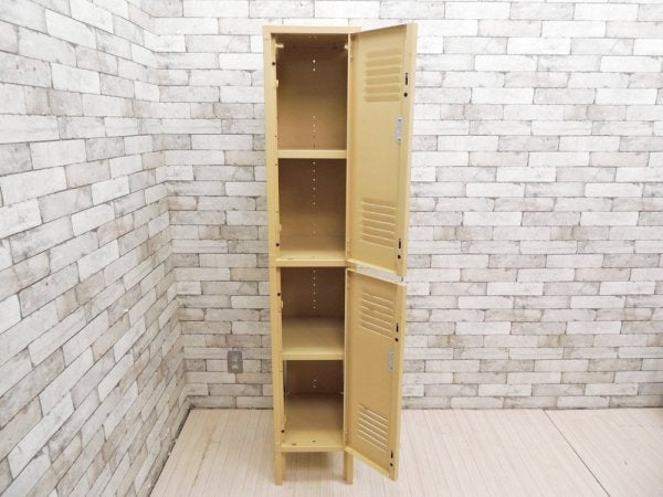 リオン LYON スチールロッカー2段 2-TIER LOCKER カラー ベージュ ルーバーカット P.F.S取扱 ●