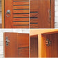 アジアン家具 無垢材 2列×3段 オープンシェルフ ブックシェルフ 扉付き H130 ●
