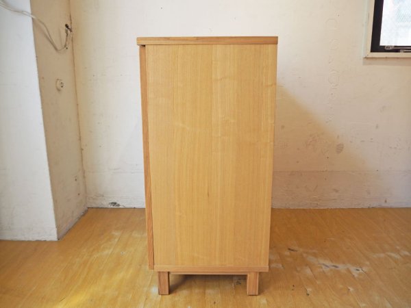 無印良品 MUJI  木製キャビネット 食器棚 ガラス扉付き タモ材 奥行き40cm ナチュラル シンプル ★