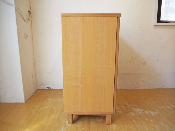 無印良品 MUJI  木製キャビネット 食器棚 ガラス扉付き タモ材 奥行き40cm ナチュラル シンプル ★