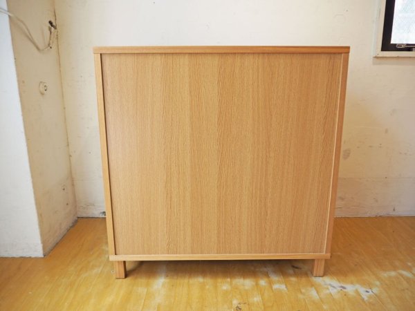無印良品 MUJI  木製キャビネット 食器棚 ガラス扉付き タモ材 奥行き40cm ナチュラル シンプル ★