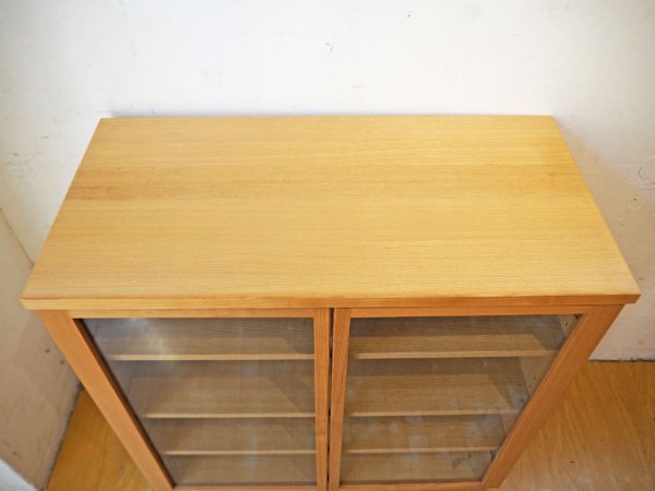 無印良品 MUJI  木製キャビネット 食器棚 ガラス扉付き タモ材 奥行き40cm ナチュラル シンプル ★