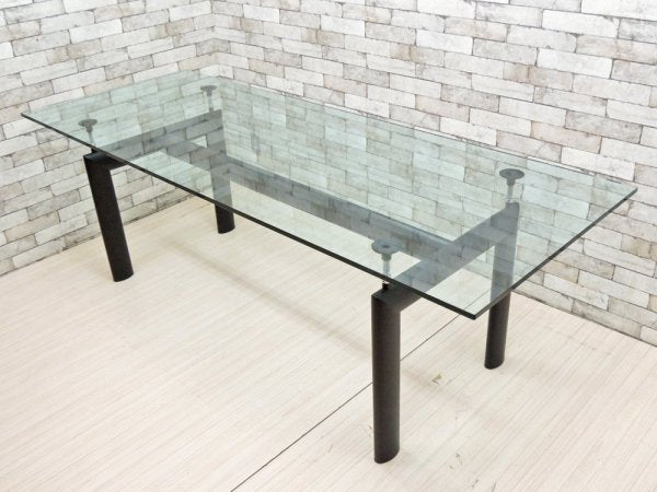 カッシーナ Cassina LC6 ダイニングテーブル クリアガラス W225cm ル・コルビジェ デザイン 名作家具 ●