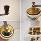 イタリア製 made in italy コーヒーミル 陶器 真鍮 木製ハンドル 手挽き 手動式 花柄 ヴィンテージ ★