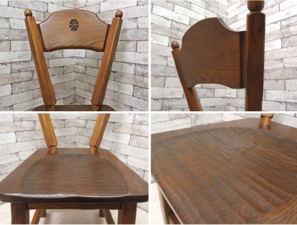 河本家具工業 Molis 木古里 ナラ無垢材 ダイニングチェア 2脚セット カントリースタイル 北海道 旭川 B●