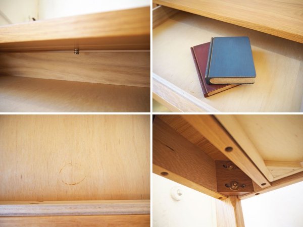 無印良品 MUJI オーク無垢材 パーソナルデスク ワークテーブル W110 引出し付 フック付 ナチュラル シンプル ★