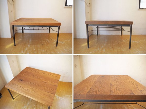 トラックファニチャー TRUCK FURNITURE オークアイアンレッグ ローテーブル OAK IRON-LEG LOW TABLE オーク無垢材 インダストリアル 高さオーダーサイズ ★