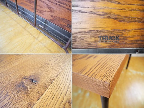 トラックファニチャー TRUCK FURNITURE オークアイアンレッグ ローテーブル OAK IRON-LEG LOW TABLE オーク無垢材 インダストリアル 高さオーダーサイズ ★