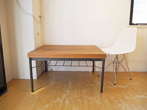 トラックファニチャー TRUCK FURNITURE オークアイアンレッグ ローテーブル OAK IRON-LEG LOW TABLE オーク無垢材 インダストリアル 高さオーダーサイズ ★