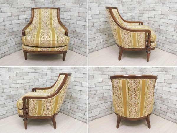 ドレクセル ヘリテイジ DREXEL HERITAGE アップホルスタリー UPHOLSTERY 1人掛けソファ ラウンジチェア アメリカ US家具 A ●